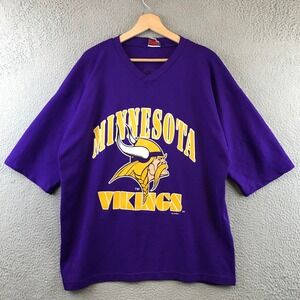 Vintage Minnesota Vikings Moss 84 Purple Football Jersey T Shirt Men's XL